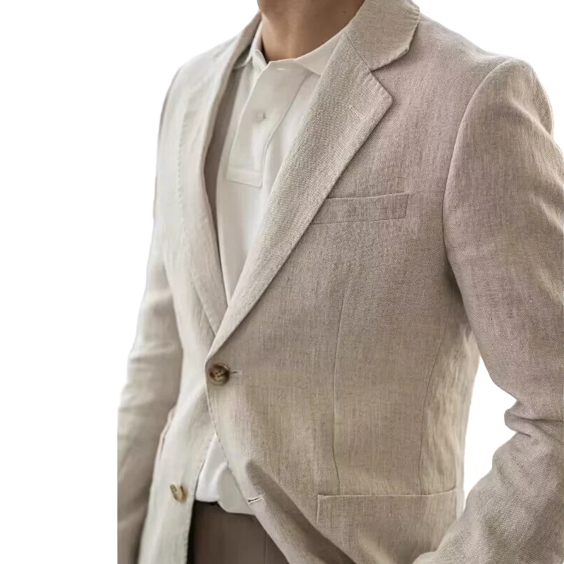 Summer Linen Casual Breathable Men's Lightweight Breathable Slim-Fit Blazer  Vintage Italian Style Trendy - AliExpress 200000343
