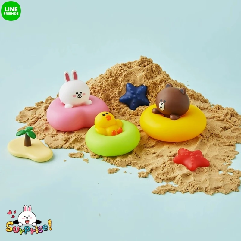

Line Friends Kawaii набор игрушек для ванны аниме коричневый медведь клоин Салли Детские Игрушки для ванны Мультяшные плавательные водные украшения милые подарки