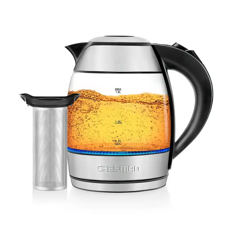 

Boiling 1.8L Glass Kettle, Removable Tea Infuser, Auto Shutoff, LED Lights Hervidor de agua electrico envio gratis Kettle tea p