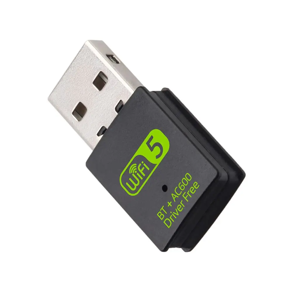 Dual Band 600Mbps USB WiFi & Bluetooth Adapter - 2-in-1 Wireless Network Dongle, Driver-Free