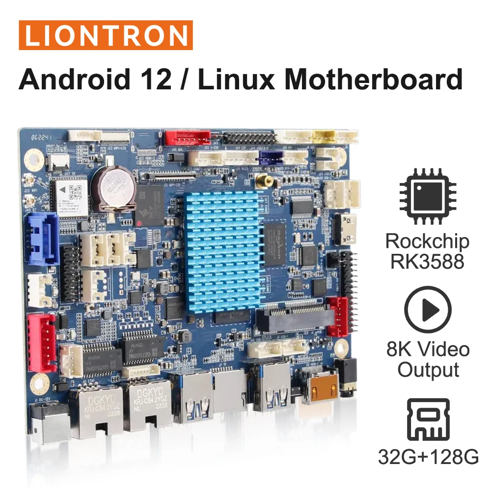 Liontron Development Board Rockchip RK3588 PCIe 2.5G Ethernet 32GB LPDDR4X Support Linux Debian 11,Android 12,Ubuntu 20.04