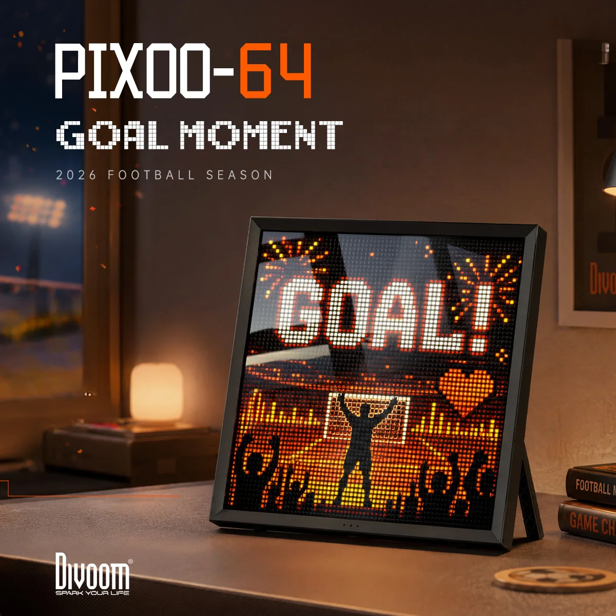 Divoom-Pixoo 64 디지털 사진 프레임 64x64 픽셀 아트 LED 그림 전자 디스플레이 보드, 네온 불빛 사인 홈 인테리..