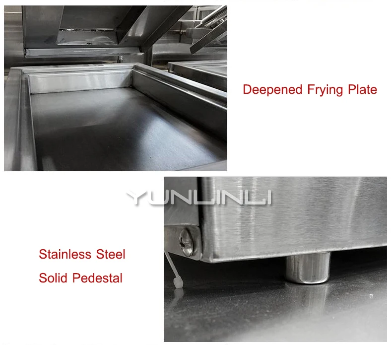 Commercial Electric Double Head Stainless Steel Fried Dumpling Machine Steak Machine Large Pancake PT-06A