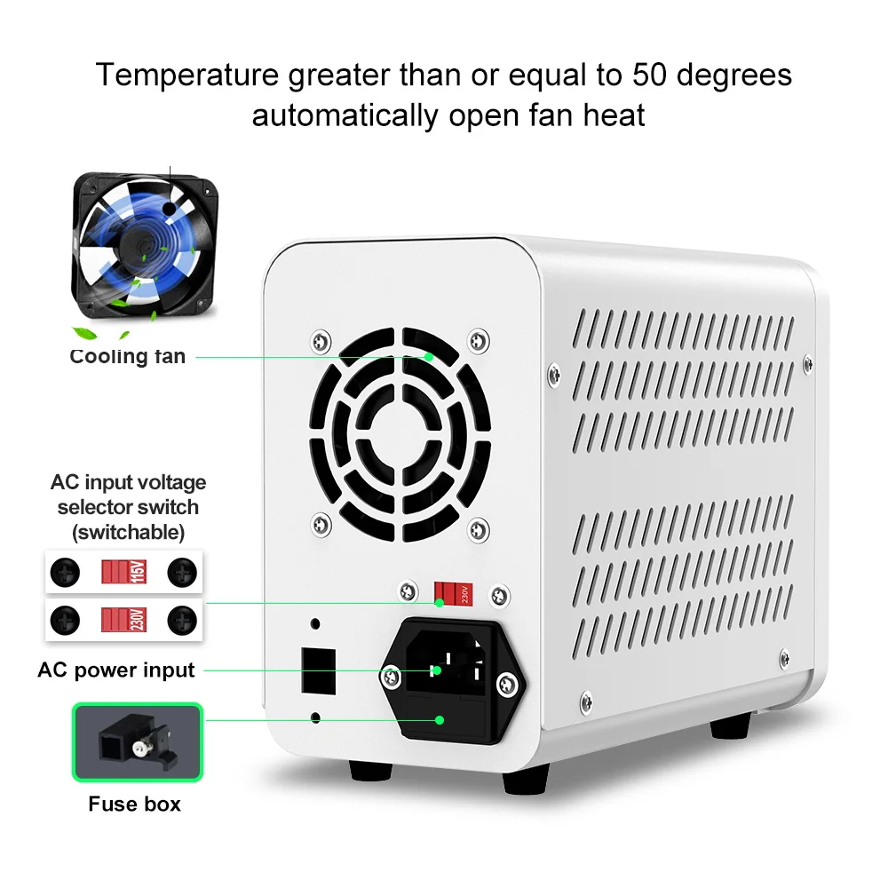 Wanptek Laboratory Power Supply 30V 5A 30V 10A 60V 5A 120V 3A Encoder Adjustment with USB Fast Charging Lab DC Power Supply