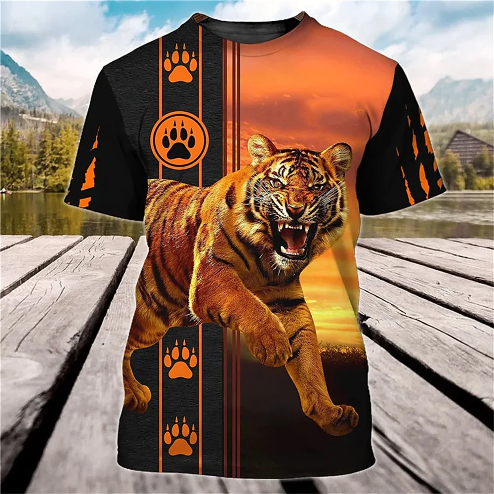Vintage Animal T-shirt For Mens Tiger/scorpion Print Tops Tees 3D