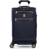 Platinum Elite Softside Expandable Carry on Luggage, 8 Wheel Spinner Suitcase, USB Port, Suiter, Men and Women, True Navy Blue 1
