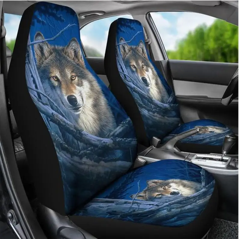 

Wolf Car Seat Covers. Wolf Lovers Gift Idea Fluffy Car Seat Covers Car Accessories Interior Seat Covers