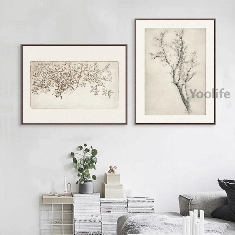 Rustic Country Landscape Oil Painting Canvas Art - Vintage Farmhouse Wall Decor