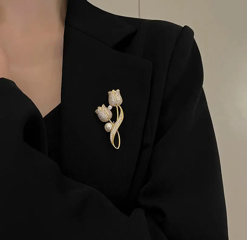 Fashion Cute Pins Brooch Clothing Brooch Simulation Pearl Rhinestone