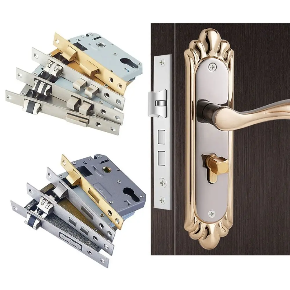 Door Lock Professional Security Door Lock Body Stainless Steel Silent Tongue Mechanical Lock Door Handle Replacement Spare Parts