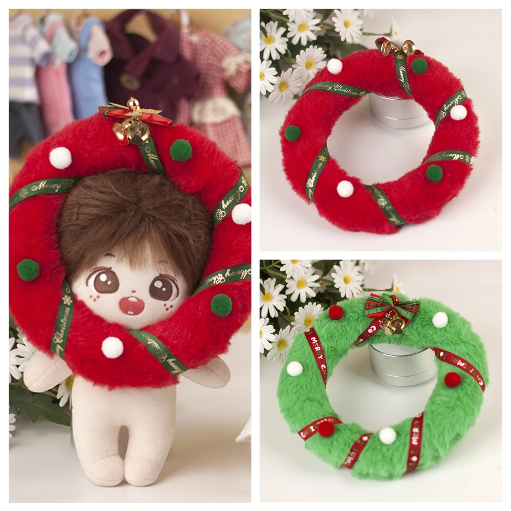 20cm Doll Clothes Christmas Idol Dolls Dress Up  Decoration Red Green Xmas Scarf Crossbody Bag Christmas Ring Accessories Gift