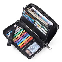  Fashion Women  Zipper Coin & Cell Phone Pocket Female Wallet RFID Card Holder Ladies Clutch Purse High Quality Handbag 