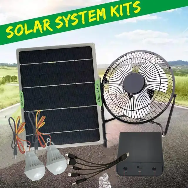 USB 6W 18v ソーラーパネルファン 防水 アウトドア 温室換気扇