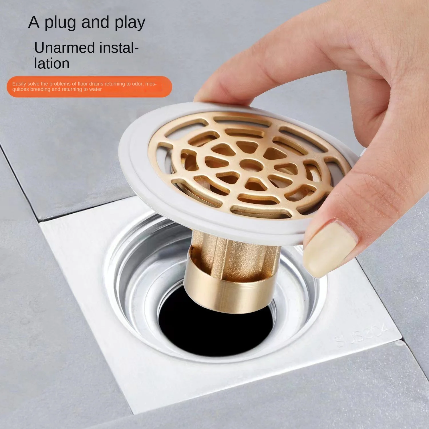 Floor drain deodorizer bathroom sewer pipe drainage outlet large filter universal seal full copper inner core cover artifact