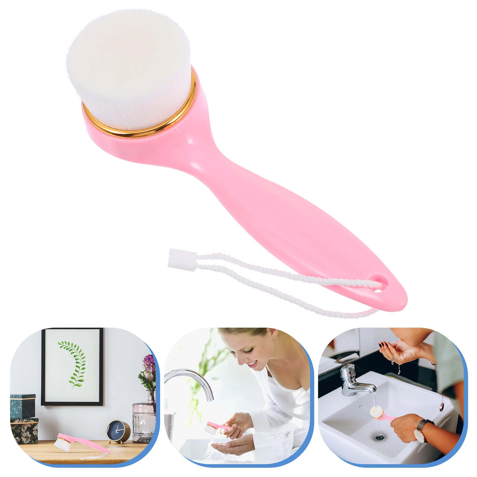 Solustre Brush Cleaner Facial Cleansing Brush Manual Face Brush Face Care Makeup Skincare Women Hand Tools