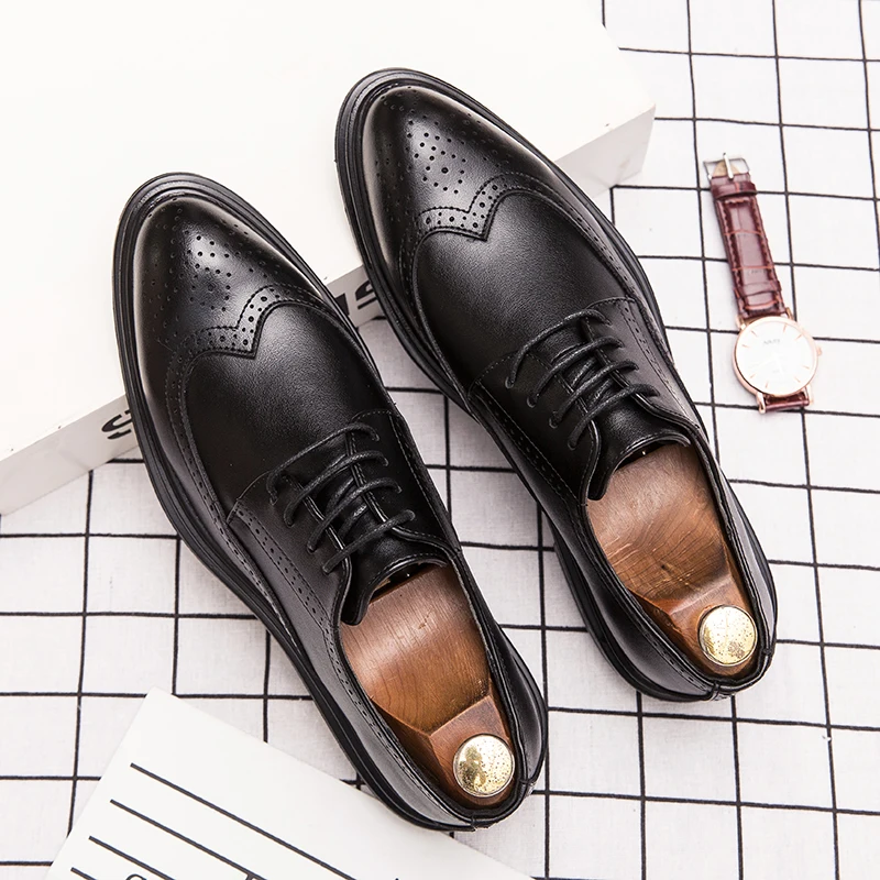 Men's casual shoes Brock Oxford Vintage pointed men's official shoes spring and autumn new business classic men's