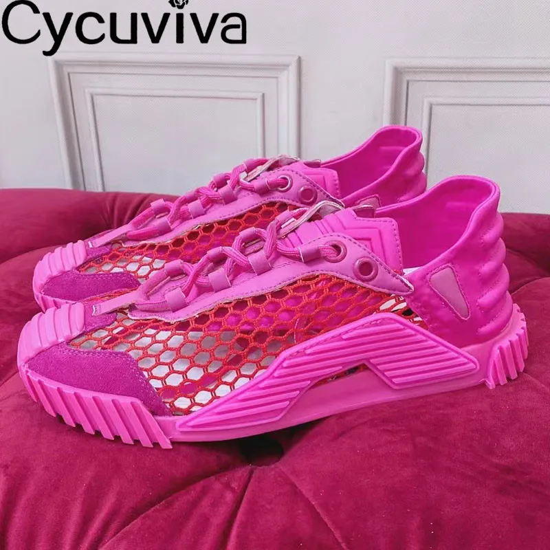 

New Hollow Out Lace Flat Shoes Woman Designer Air Mesh Comfort Sneakers Women White Shoes Lace Up Party Casual Walk Women Shoes
