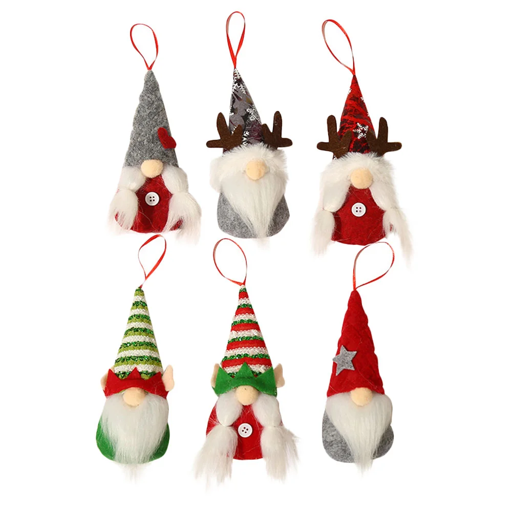 

6 Pcs Christmas Gifts Dolls Tree Chritmas Decor Artificial Fur Festival Supply