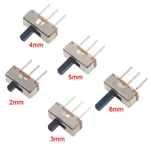 20Pcs SS12D00 Interruptor On-Off Mini Slide Switch 3pin 1P2T 2 Position High Quality Toggle Switch Handle Length:3MM/4MM/5MM/6MM - Image 2