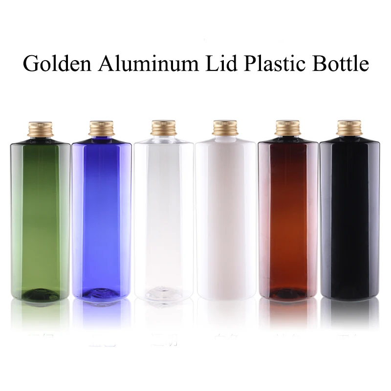 20pcs 100ML 120ML 200ML 빈 플라스틱 병 알루미늄 뚜껑 500ML 플랩 뚜껑 리필 용 병 화장품 용기 JX141-20