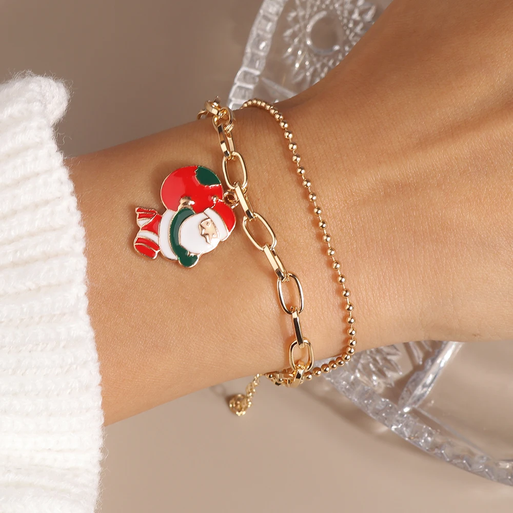 Aihua Modische Weihnachtsarmbänder Neujahr Weihnachtsbaum Glocke Rentier Santa Schneeflocke Armbänder für Frauen Modeschmuck Geschenke – Detail 22