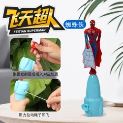 Anime Superhero Bamboo Dragonfly Flying Toy - Rotating String Outdoor Fun (Spiderman)