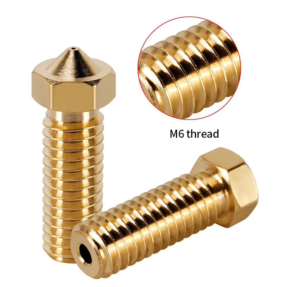 E3D 화산 스테인리스강 노즐, 황동 깍지 M6 스레드 3D 프린터 핫엔드 깍지, 1.75mm 필라멘트용 0.2mm-1.2mm, 10 개