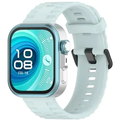 Premium Sport Silicone Replacement Strap for Huawei Watch Fit - Enhanced Comfort and Durability (10 light blue)