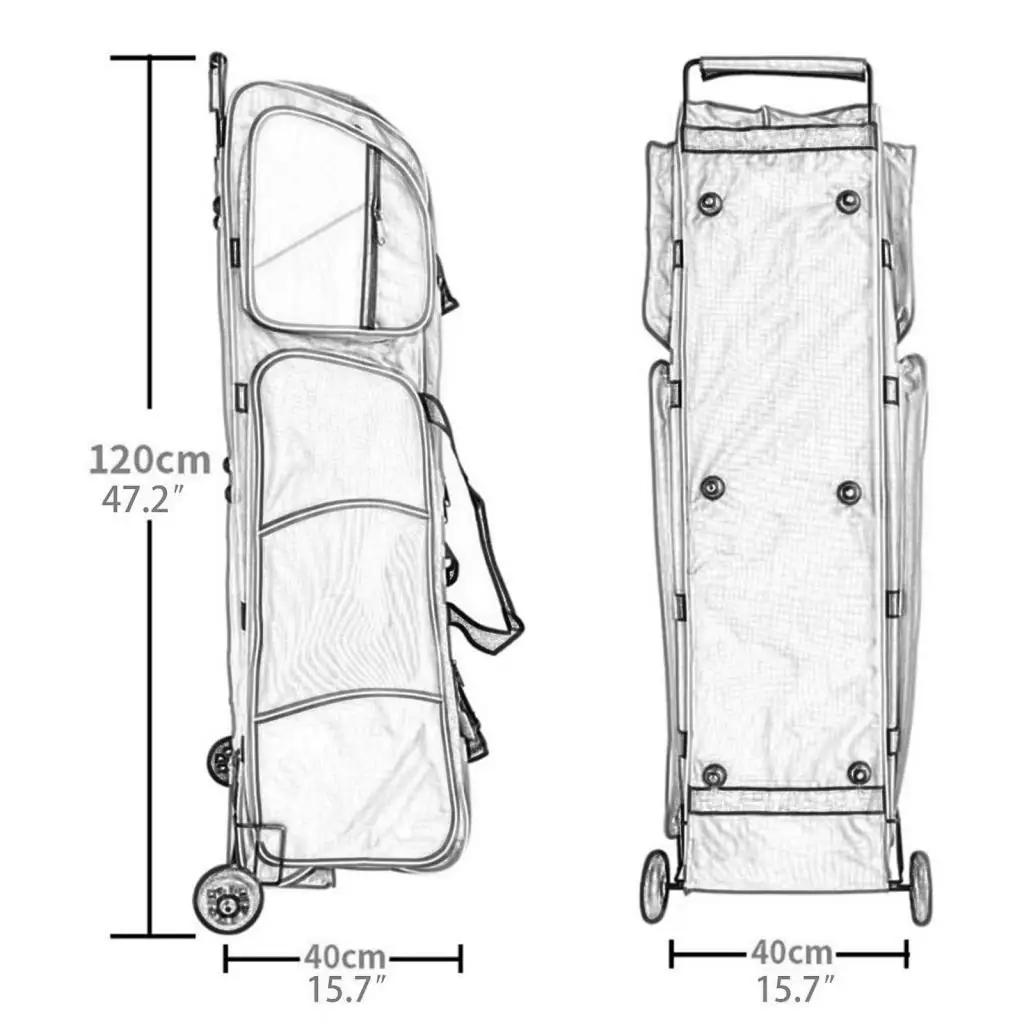 Fencing Bag with Wheels Lightweight with Retractable Handle Trolley Case Rolling Fencing Bag for Enthusiasts Saber Training Epee