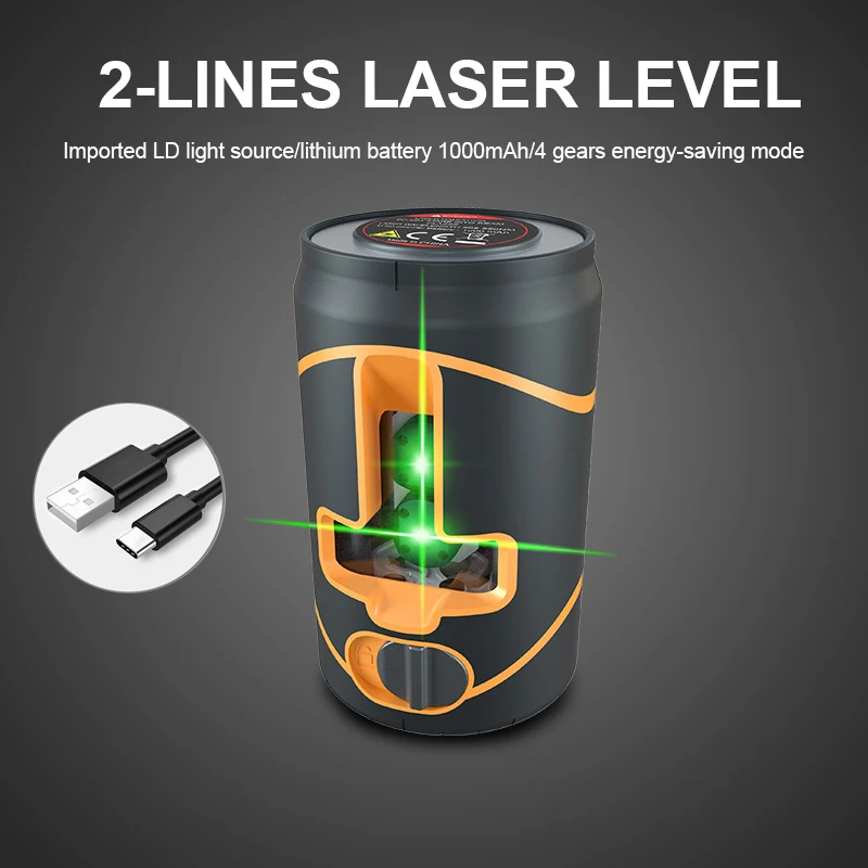 

2 Lines Laser Level Portable Level Meter Measuring Instrument Self-Leveling Horizontal Vertical Line Meter with Magnetic Base