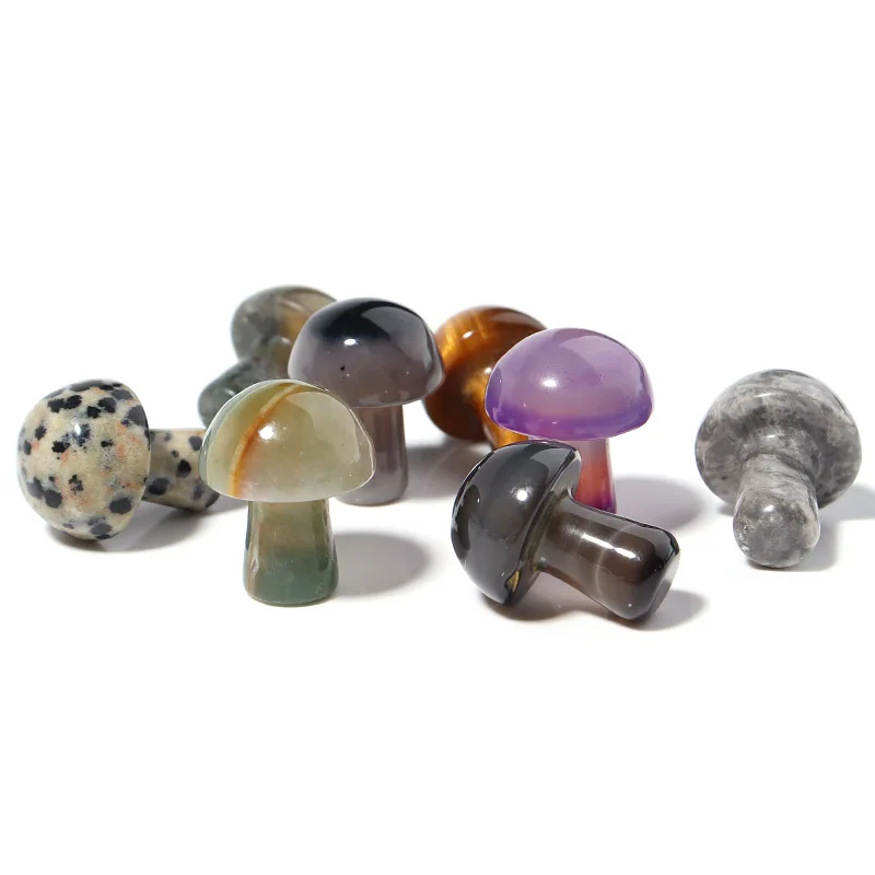 2CM Mushroom Reiki Healing Chakra Natural Stone Ornament Quartz Mineral Crystal Tumbled Gemstone Home Decoration Jewelry Making