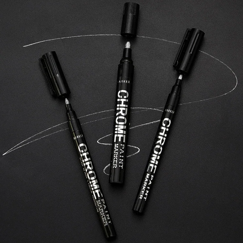 Electroplating Chrome Mirror Marker Silver Liquid Hand-repair Chrome-plated Metal Waterproof Pen Craftwork Paint Pen 0.7/1/3mm mirror marker pens paint marker pen paint pen art marker pen