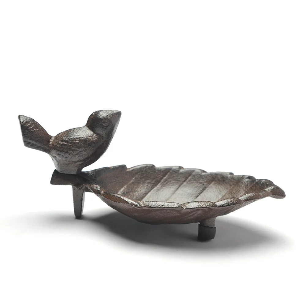 Cast Iron Bird Leaf Storage Tray Ashtray Key Holder