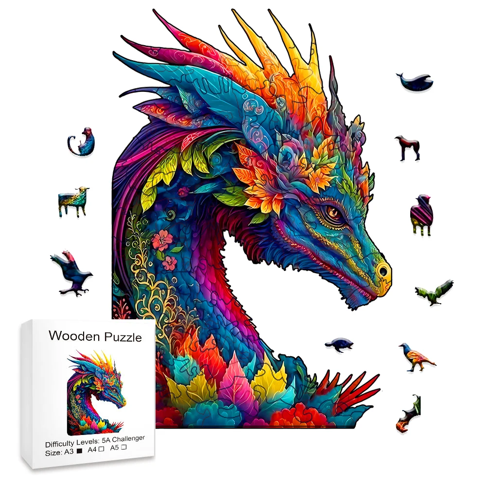 Challenge Your Soul with This Super Difficult Colored Dragon Wooden Puzzle - Perfect for Home Games for Adults and Children! super soft exfoliating bath sponge magic exfoliator dead skin remove for adults children bathroom products