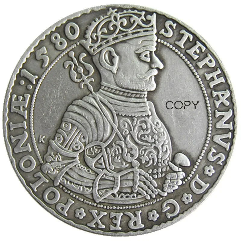 

Польша 1580 Litva TALAR - STEPHAN BATORY посеребренные копии монет