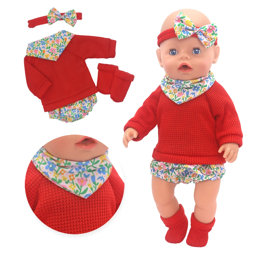 2025 New love Dolls Outfit Suits For 17 inch 43cm Baby Reborn Doll Cute Jmpers Rompers New Born Doll Clothes