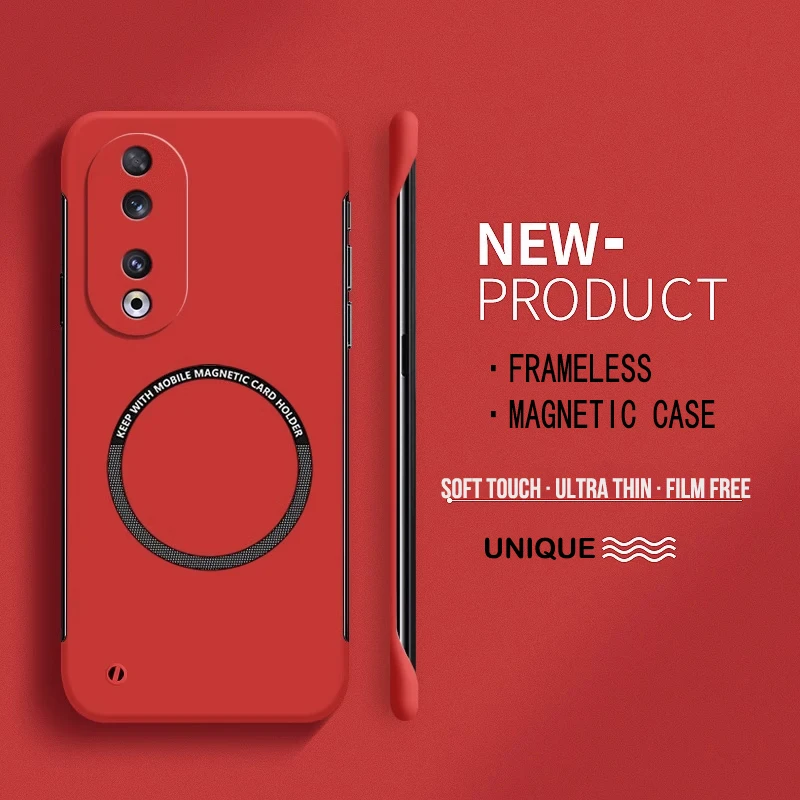 Ultra Thin Magnetic Frameless Hard PC Matte Phone Case with Magsafe - Solid Color
