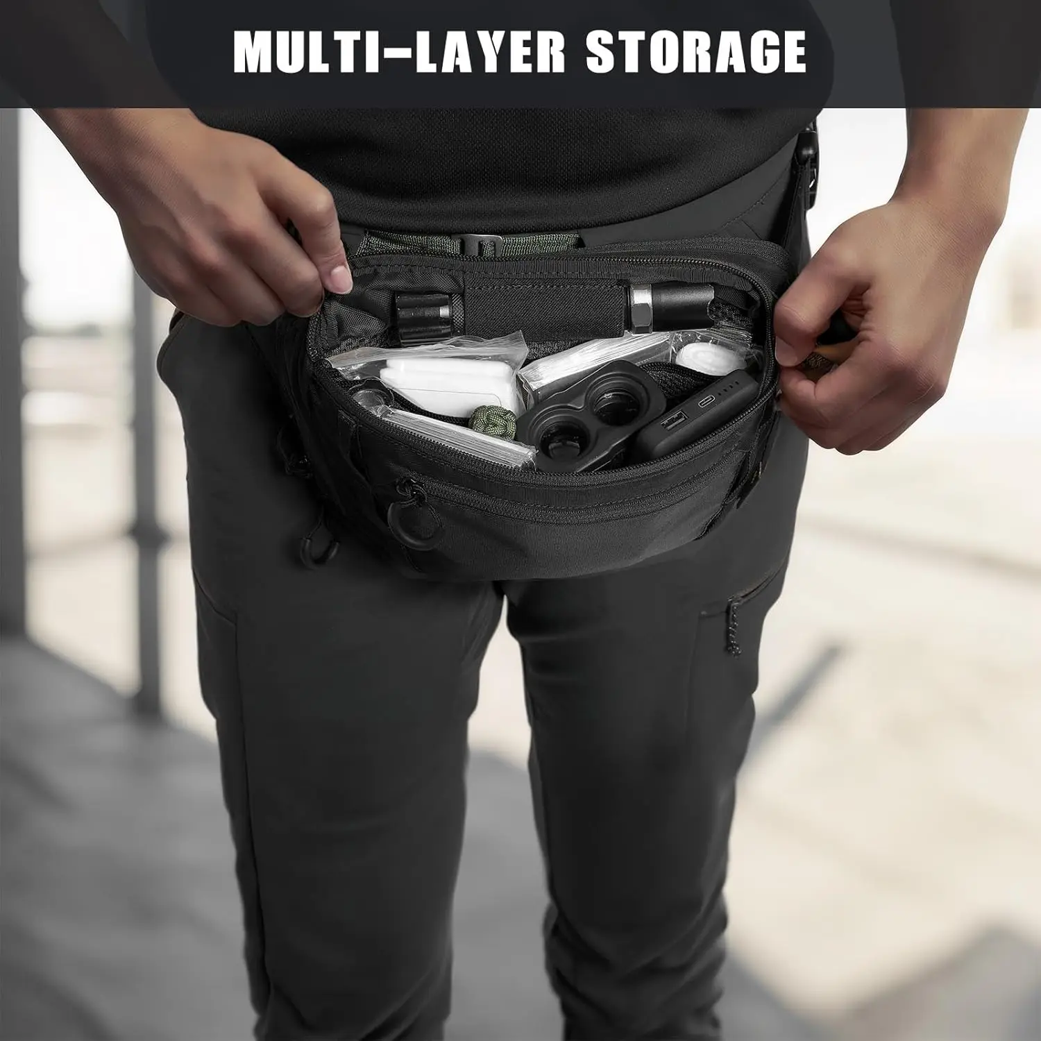 Fanny Bag VOTAGOO Tactical CCW Concealed Carry Waist Belt Handgun Pouch Cordura 420D nylon