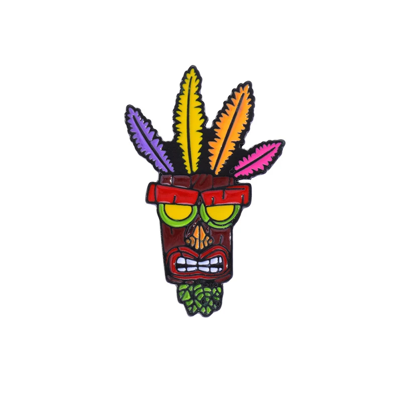 Enamel Pins Metal Brooch Metal Pins Lapel Pins Cartoon Pins Fashion Brooches Medal Badge Anime Crash Bandicoot Mask Badge Game Character Brooch Bag Clothing Pin Accessories Gifts for Friends
