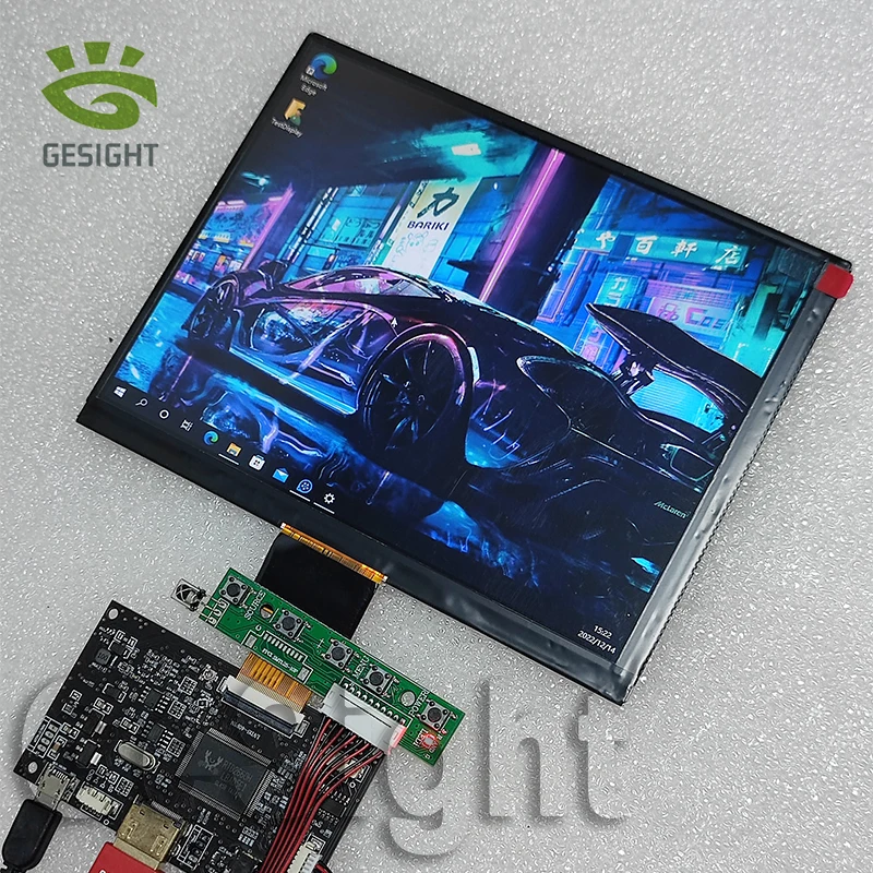 

8 Inch Display IPS TFT LCD Monitor Screen Dimension HJ080IA-01E 1024X768 With LVDS Driver Controller Board 60Hz