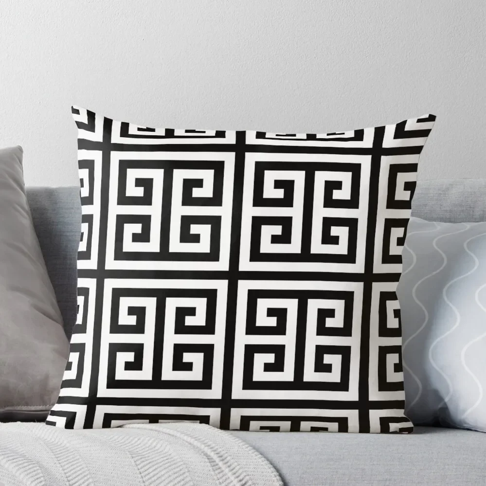 

Greek Key Black And White Pattern Throw Pillow christmas decorations for home 2024 Decorative Cushions For Living Room