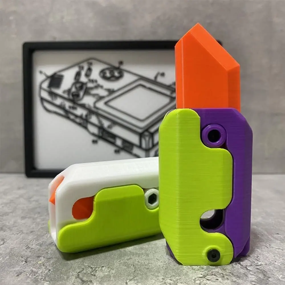 Children Fidget Knife Toy Teen Funny Plastic EDC Carrot Gravity Knife Sensory Stress Relief Toys for Adults Autism Hand Toy