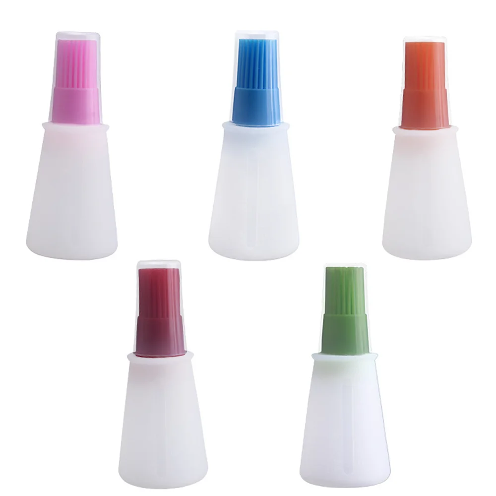 Portable Oil Bottle Barbecue Brush Silicone Kitchen Cooking Tools Baking Pancake Barbecue Camping Accessories