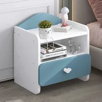 Modern Double Drawers Nightstand Kid Cute Dressing Bedside Table Household Multifunctional Girl Small White Cabinet Furniture 2