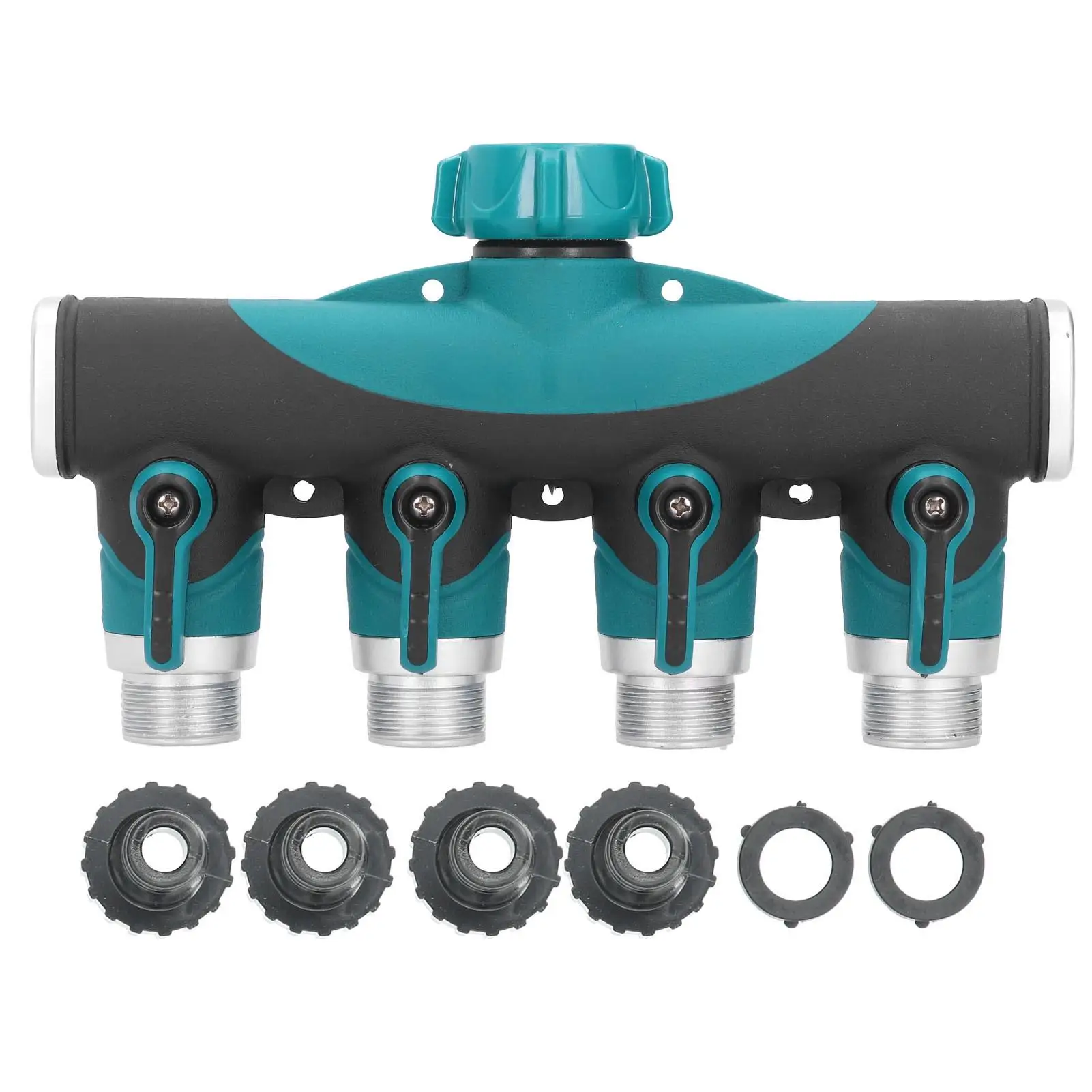 4-Way Garden Water Splitter Connector-European Standard Thread Irrigation Valve Fittings
