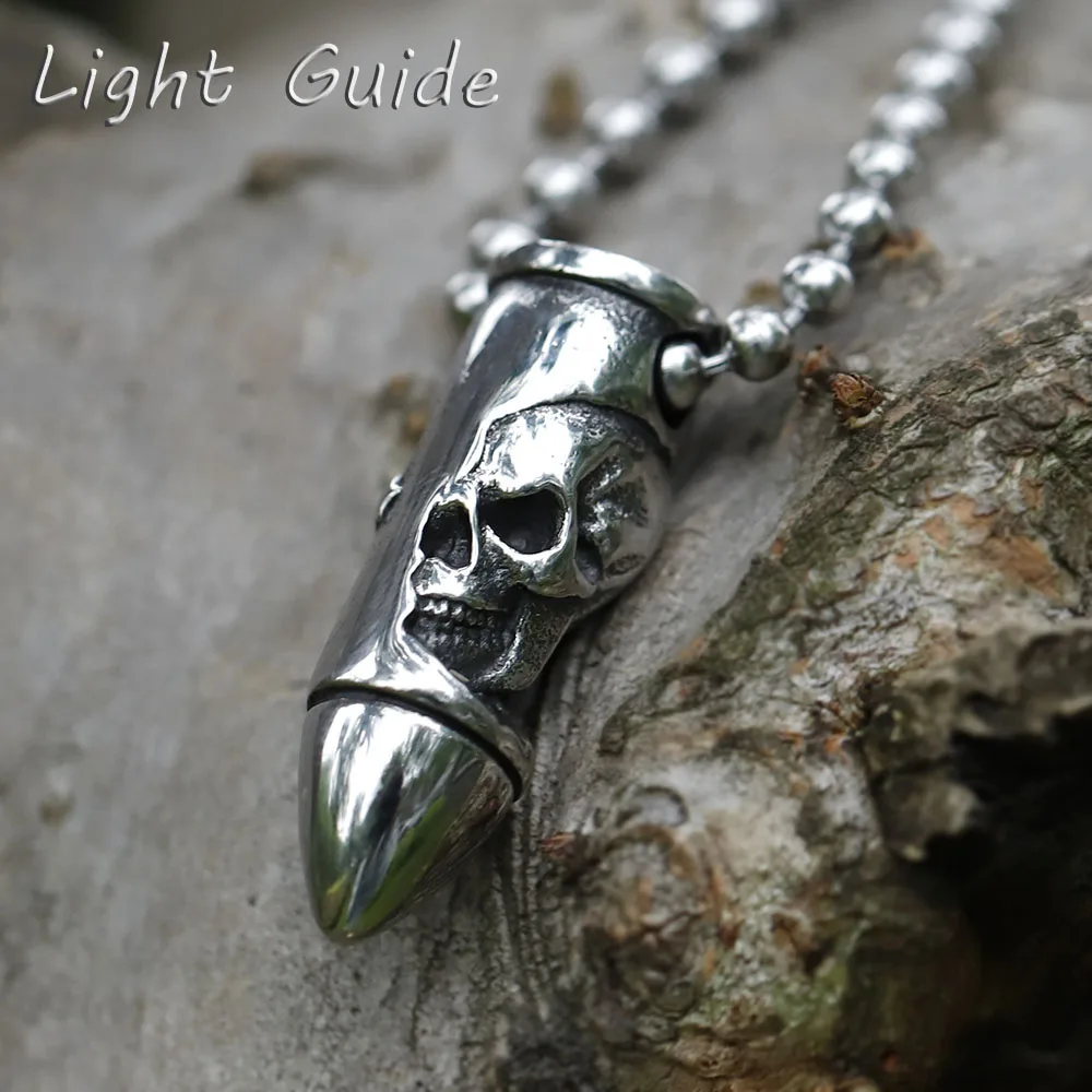 2022 NEW Men's 316L stainless-steel Skull Wrap Bullet cross