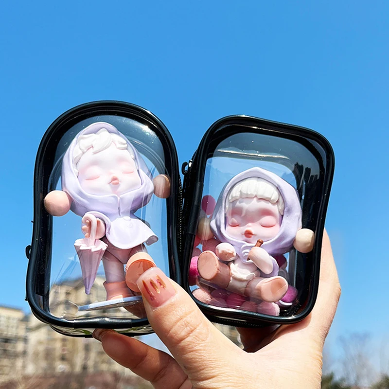 Kisangel 2pcs Bag Mini Backpack Keychain Doll Display Case For Figures