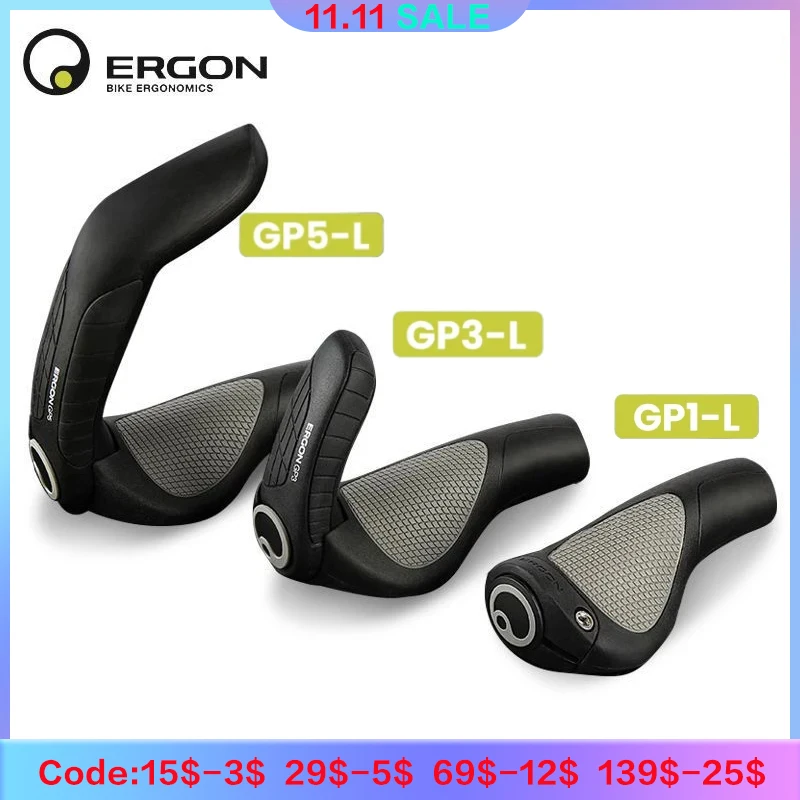 Manopole Per Bici Ergonomiche Antiscivolo | 1 Set Nero | Gomma E Alluminio | Per MTB, Trekking E Bici Elettrica
