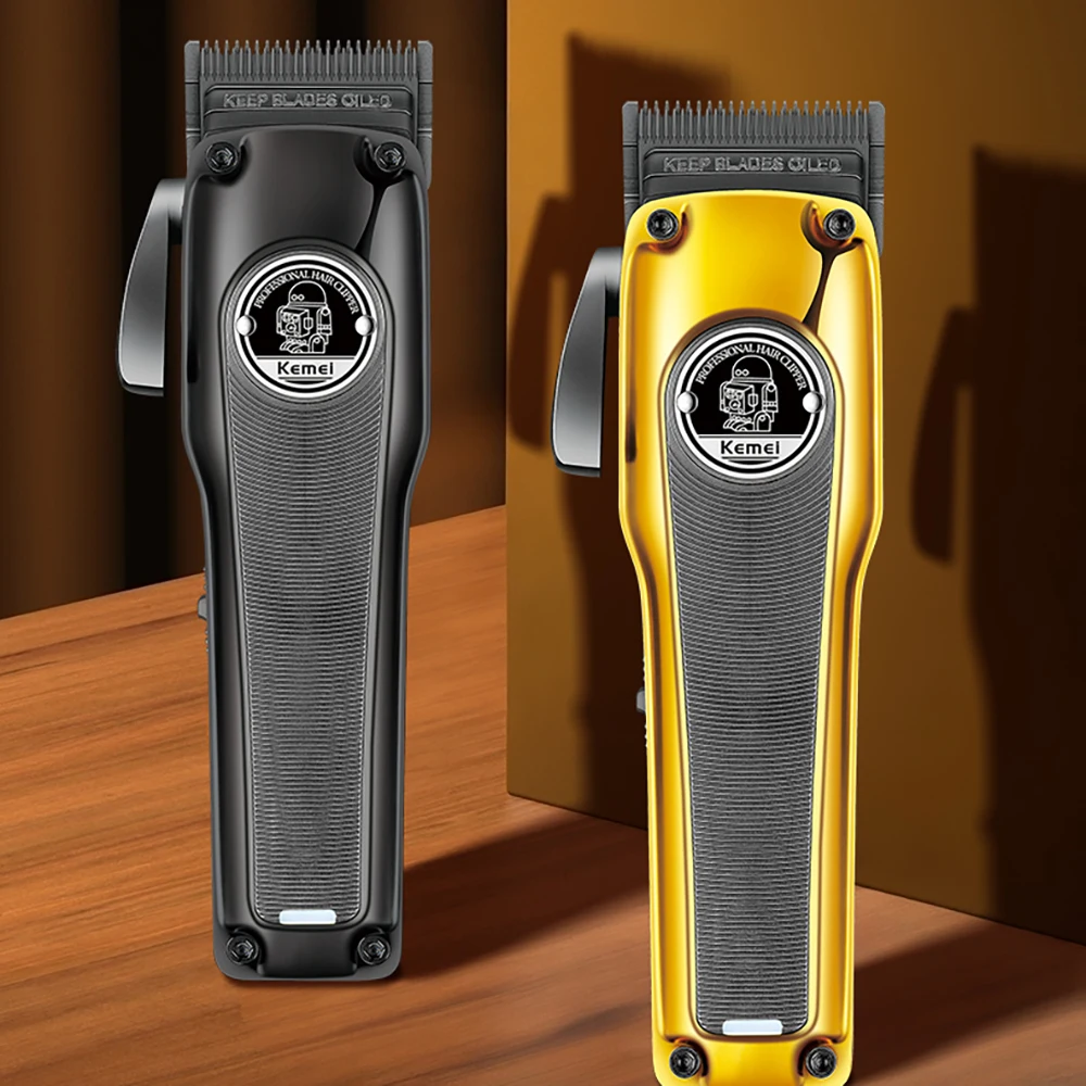 Kemei Barber Hair Clipper Brushless Motor DLC Fade Blade