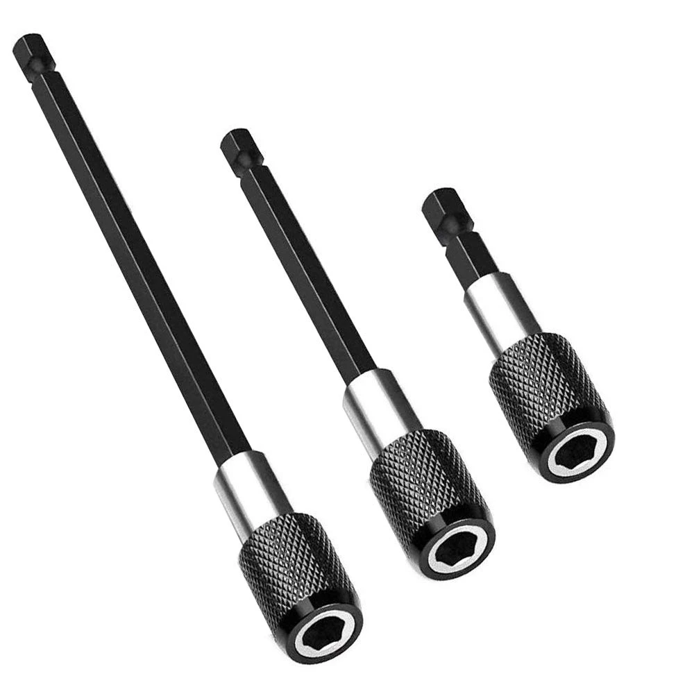 60/100/150mm Hexagonal Quick-release Self-locking Extension Rod Electric Drill Driver Quick Transfer Rod Screwdriver Tool Set 5pcs hexagonal handle broken head screw extractor quick release electric hexagonal broken thread removal tool set